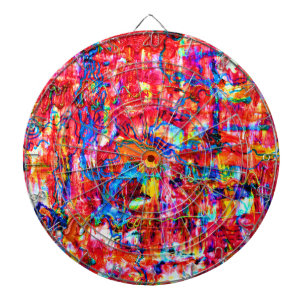 Cible De Fléchettes Peinture de vagues abstraites colorées mignonne