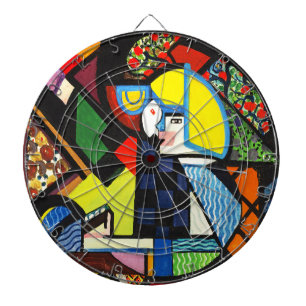 Cible De Fléchettes Peinture Moderniste Géométrique Colorée Abstraite