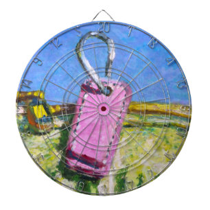 Cible De Fléchettes Peintures expressionnistes avec étiquette rose iPa