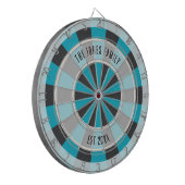 Cible De Fléchettes Personalized Family Name and Year Modern Blue (Devant gauche)