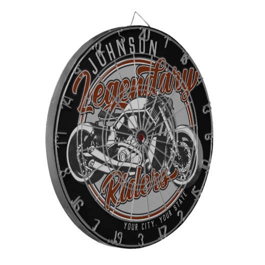 Cible De Fléchettes Personalized Motorcycle Legendary Rider Biker (Devant gauche)