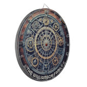 Cible De Fléchettes Personalized Steampunk Aesthetic Gears Family Name (Devant gauche)