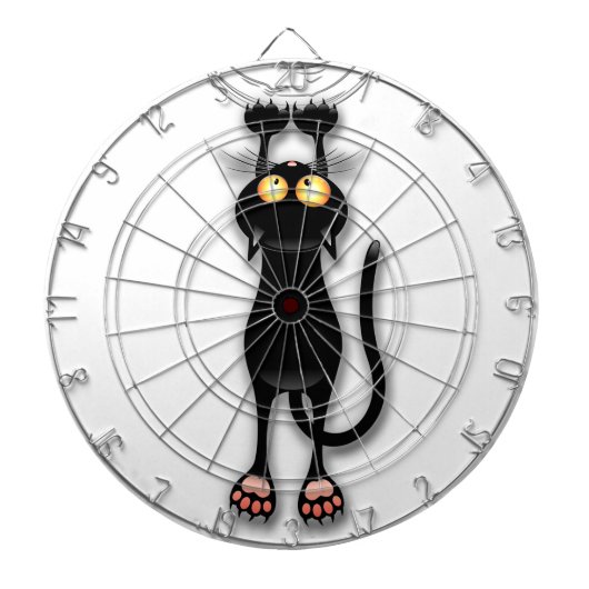 Cible De Fléchettes Personnage de chat drôle grattant le tissu (Devant)