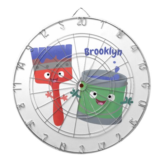 Cible De Fléchettes Personnages de peinture et de pinceau mignons (Devant)