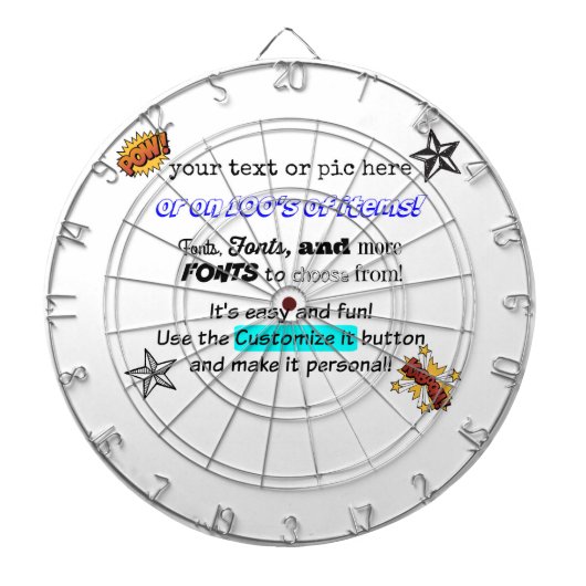 CIBLE DE FLECHETTES personnalisable de (Devant)