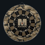 Cible De Fléchettes Personnalisé Nom Brown Tableau noir<br><div class="desc">Personnalisez ce tableau noir et marron avec votre nom et votre initiale. Un grand cadeau pour un garçon ado. Conçu pour vous par Blackberry Boulevard.</div>