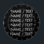 Cible De Fléchettes Personnaliser Nom texte minimaliste élégant noir b<br><div class="desc">Personnaliser Nom texte minimaliste élégant noir blanc Cible de flechettes Personnaliser, personnaliser avec nom, citation, phrase ou texte</div>