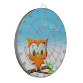 Cible De Fléchettes Petite chouette sur une branche (Devant gauche)