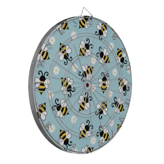 Cible De Fléchettes Petites abeilles mignonnes et fleurs marguerites m (Devant gauche)