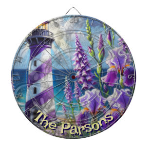 Cible De Fléchettes Phare violet avec Foxglove & Iris Personnalisé
