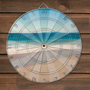 Cible De Fléchettes Photo de plage de style vintage turquoise sarcelle