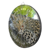 Cible de flechettes photo Leopard personnalisée (Devant droit)