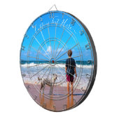 Cible de flechettes photo personnalisée avec texte (Devant droit)