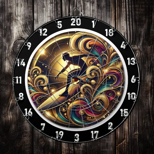 Cible De Fléchettes Pièce Abstraite d'énergie de surfer tropical