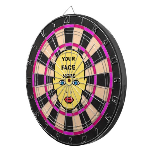 Cible De Fléchettes Pink Dartboard with Your Face Here (Devant droit)