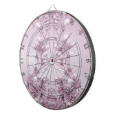 Cible De Fléchettes Pink Floral Foliage Darboard (Devant droit)