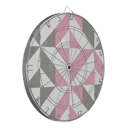 Cible De Fléchettes Pink Raspberry and Silver Geometric ZigZag (Devant gauche)
