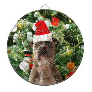 Cible De Fléchettes Pitbull Chien Arbre de Noël Ornements Snowman