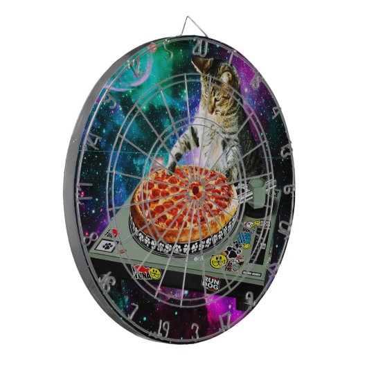 Cible De Fléchettes Pizza de chat du DJ de l'espace (Devant gauche)