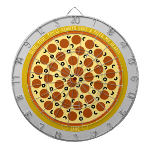 Cible De Fléchettes Pizza Puns Personnalisé Pepperoni Pizza avec Olive