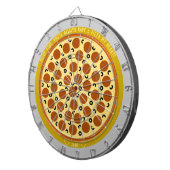 Cible De Fléchettes Pizza Puns Personnalisé Pepperoni Pizza avec Olive (Devant droit)