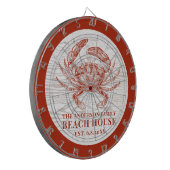 Cible De Fléchettes Plage de crabe côtier Maison de bois rustique Nom  (Devant gauche)