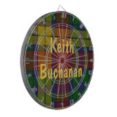 Cible de flechettes Plaid Buchanan Tartan colorée (Devant gauche)