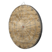 Cible De Fléchettes Plateau en bois. (Devant droit)