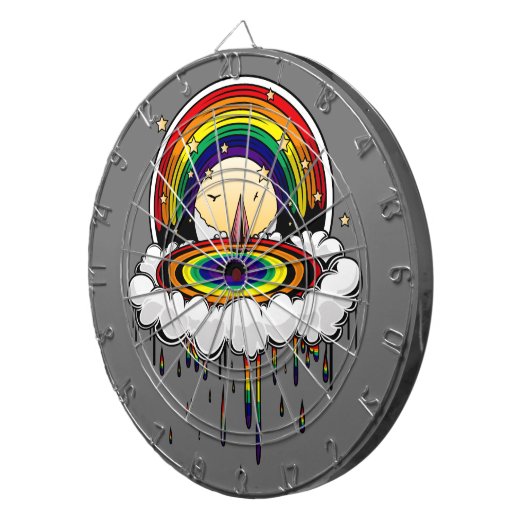 Cible De Fléchettes Pluie arc-en-ciel (Devant droit)