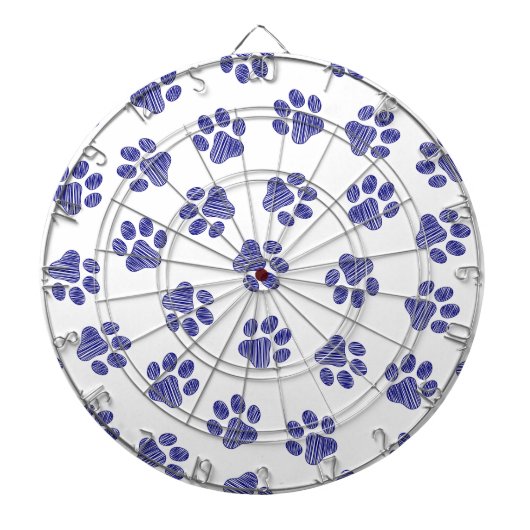 Cible De Fléchettes Poches de Doodle, Paws de Chien, Paws Bleus de Mar (Devant)