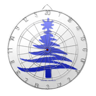 Cible De Fléchettes Pochoir d'arbre de Noël Bleu Cobalt