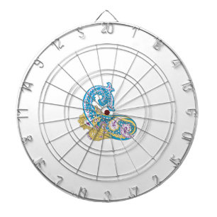 Cible De Fléchettes Point, Sherpa Blue, Design de sable doré