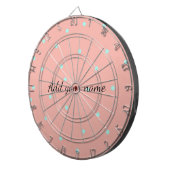 Cible De Fléchettes Points abstraits bleu orange ajouter nom texte t t (Devant droit)