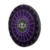 Cible De Fléchettes Points Techno Violet Monogramme moderne (Devant droit)