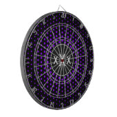 Cible De Fléchettes Points Techno Violet Monogramme moderne (Devant gauche)