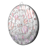 Cible De Fléchettes Pois rose et blanc Zebra (Devant droit)