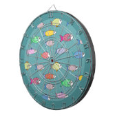 Cible De Fléchettes Poisson multicolore sur sarcelle (Devant droit)