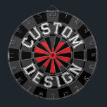 Cible De Fléchettes Police de texte de style Varsity Noir Charbon Roug<br><div class="desc">Style de Varsity Texte Police PERSONNALISÉE DESIGN modifiable Texte haut et bas avec coeur rouge sur tableau noir et couleur charbon. Personnalisez à votre goût !</div>