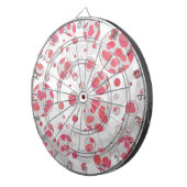 Cible De Fléchettes Polka Dot Dalmatien rose et blanc (Devant droit)