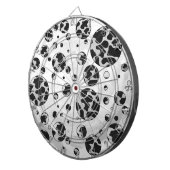 Cible De Fléchettes Polka Dot Vache noir et blanc (Devant droit)