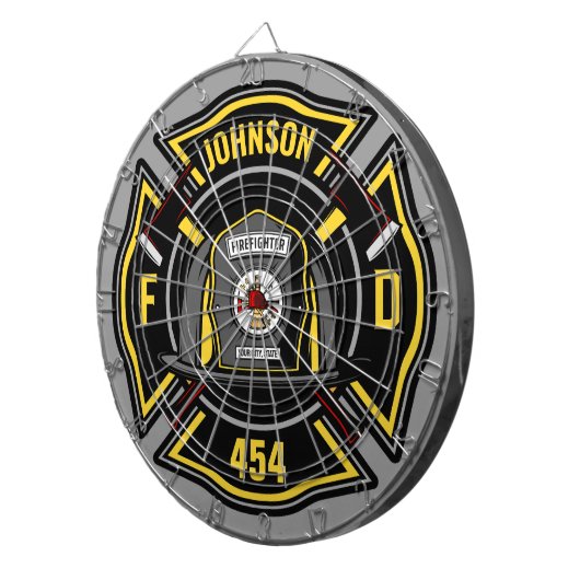 Cible De Fléchettes Pompier AJOUTER LE NOM L'équipe de Secourt du serv (Devant droit)