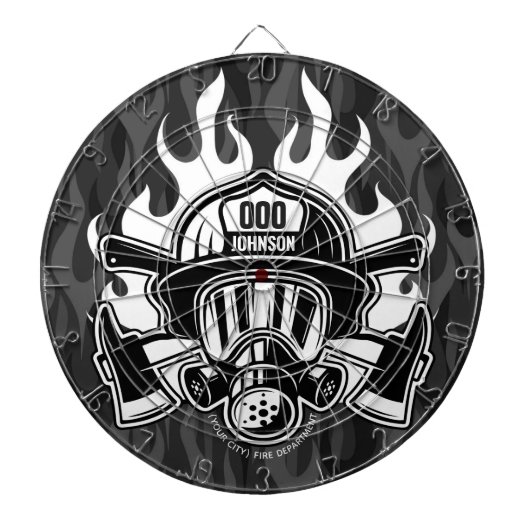 Cible De Fléchettes Pompier Secouru sur mesure Station du service d'in (Devant)