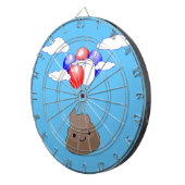 Cible De Fléchettes Poo Emoji Voler Avec Des Ballons Dans Le Ciel Bleu (Devant droit)