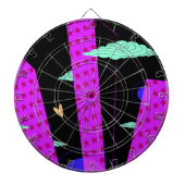 Cible De Fléchettes Pop Art Skyline Clair violet rose étoiles (Devant)