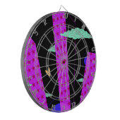 Cible De Fléchettes Pop Art Skyline Clair violet rose étoiles (Devant gauche)