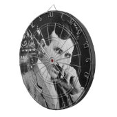 CIBLE DE FLÉCHETTES PORTRAIT DE NIKOLA TESLA EN NOIR (Devant droit)