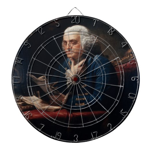 Cible De Fléchettes Portrait en miniature, Benjamin Franklin Père fond (Devant)