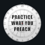 Cible De Fléchettes Pratiquez ce que vous prêchez<br><div class="desc">Pensée : pratiquez ce que vous prêchez.</div>