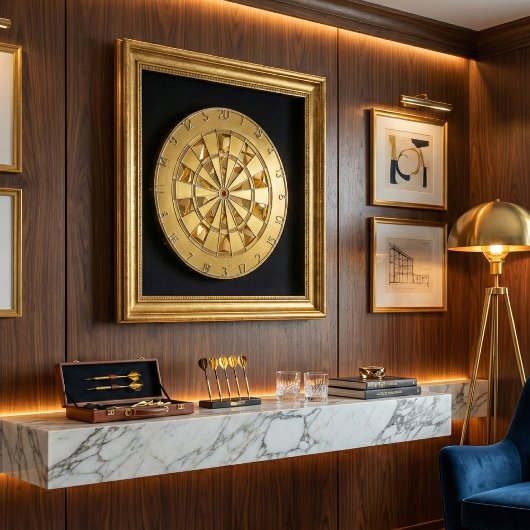 Cible De Fléchettes Premium Metallic Golden Design: Luxury Gold