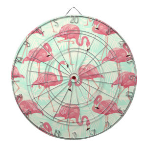 Cible De Fléchettes Preppy Chic Elegant Pink Flamingo Motif